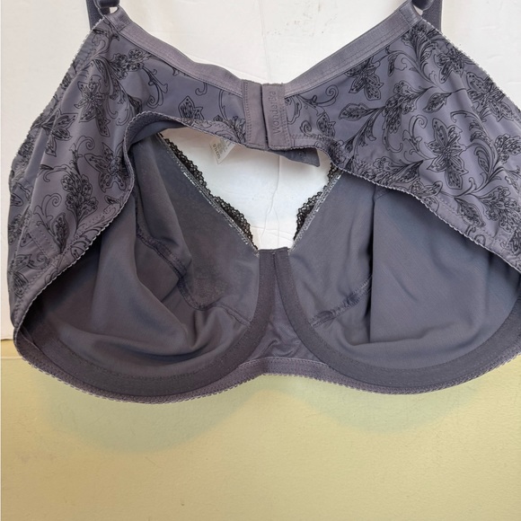 WonderBra NEW Printed Full Support Underwire Lace Top Cup Bra Plus Size 44D NWOT - Picture 3 of 15